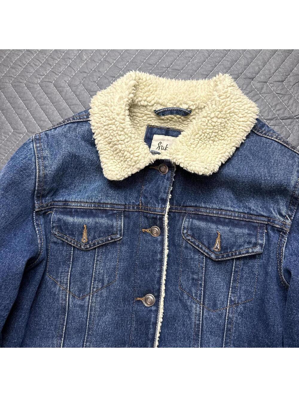 Suko Jeans Sherpa Lined Denim Jacket womens Medium